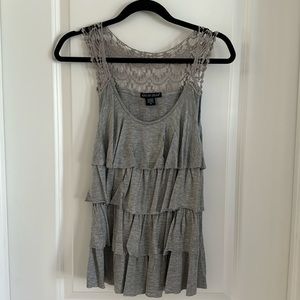 Lacy medium gray tank top